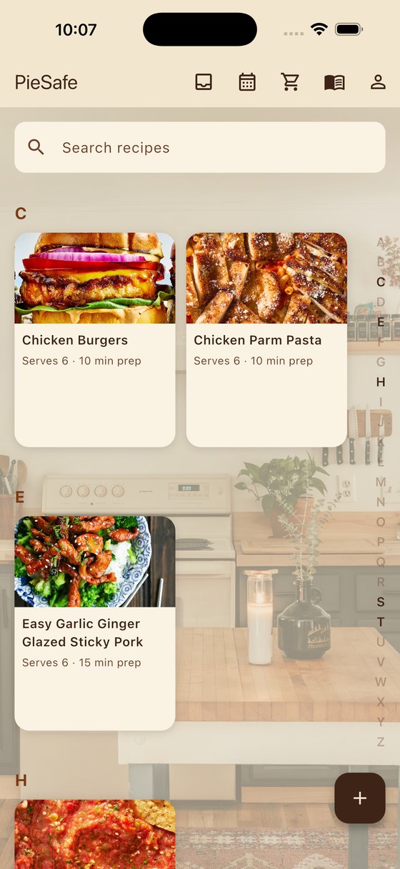 PieSafe recipe library